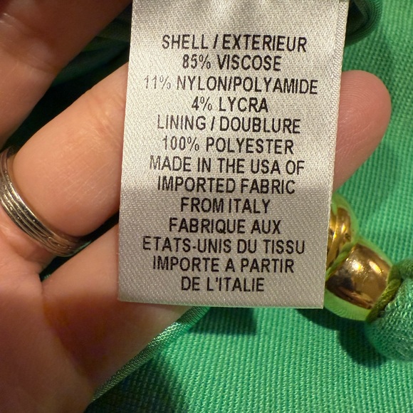 MILLY NEW YORK Kelly Green Dress Belted Pockets Designer Colorful Feminine M - Picture 4 of 5